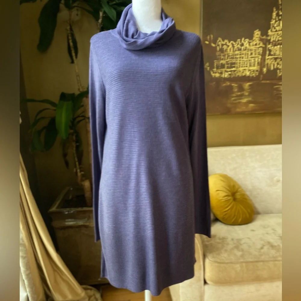 Adrienne Vittadini Women's Cowl Neck Long Sleeve Rib Knit Tunic Sweater - Picture 5 of 14